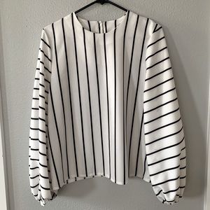 White & Black Blouse
